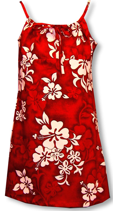 Shadow White Hibicus Girl's Sundress