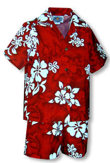 Shadow White Hibiscus boy's 2pc