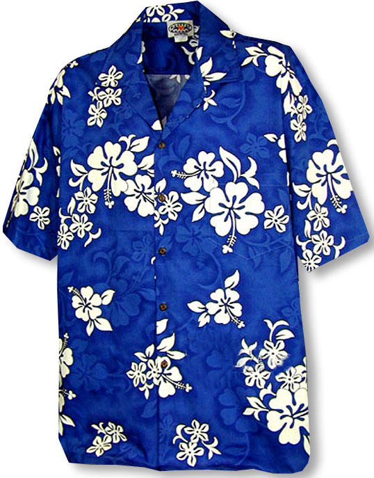 Shadow White Hibiscus Boy's Shirt
