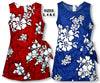 Shadow White Hibiscus Girl's Sarong Dress
