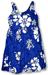 Shadow White Hibiscus Girl's Bungee Dress