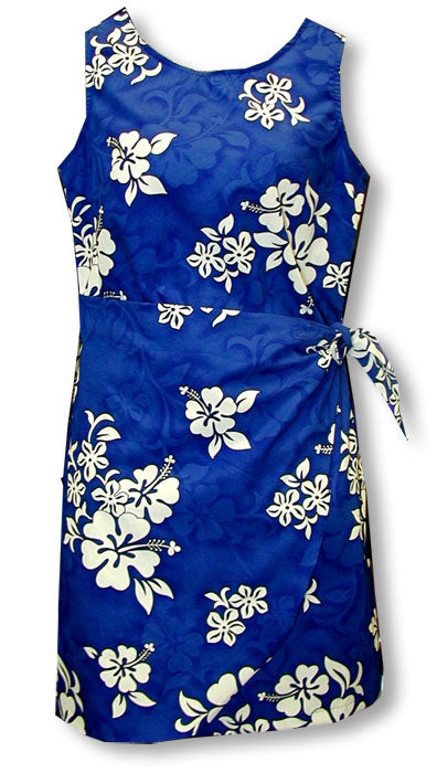 Shadow White Hibiscus Sarong