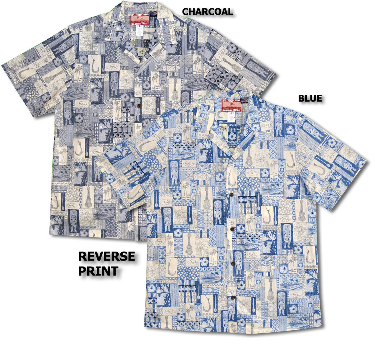 Tapa Tiki Ukulele Men's Reverse Shirt