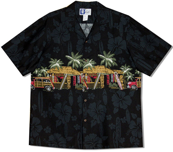 Tiki Surf Shop chest band shirt