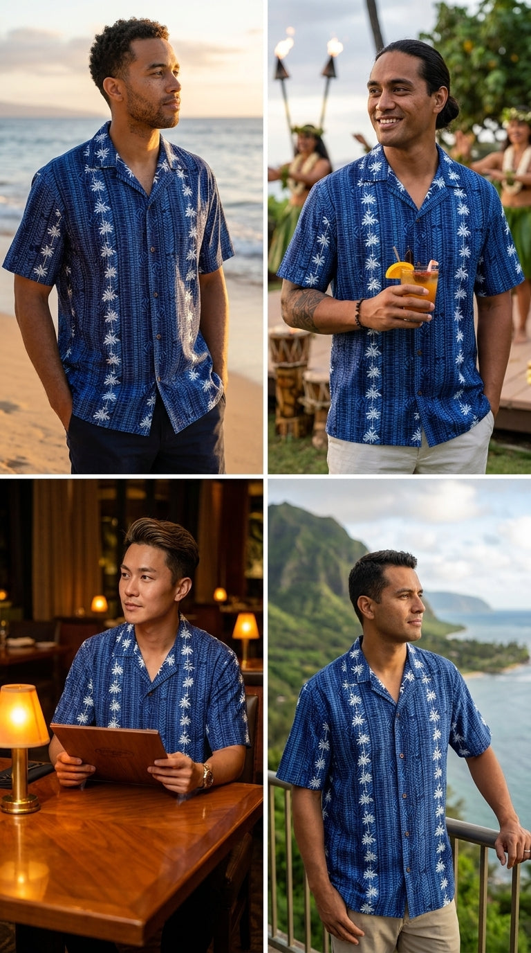 Palm Tree Panel Men's Shirt — Men's Cotton Shirts — Pacific Legend (view 5)