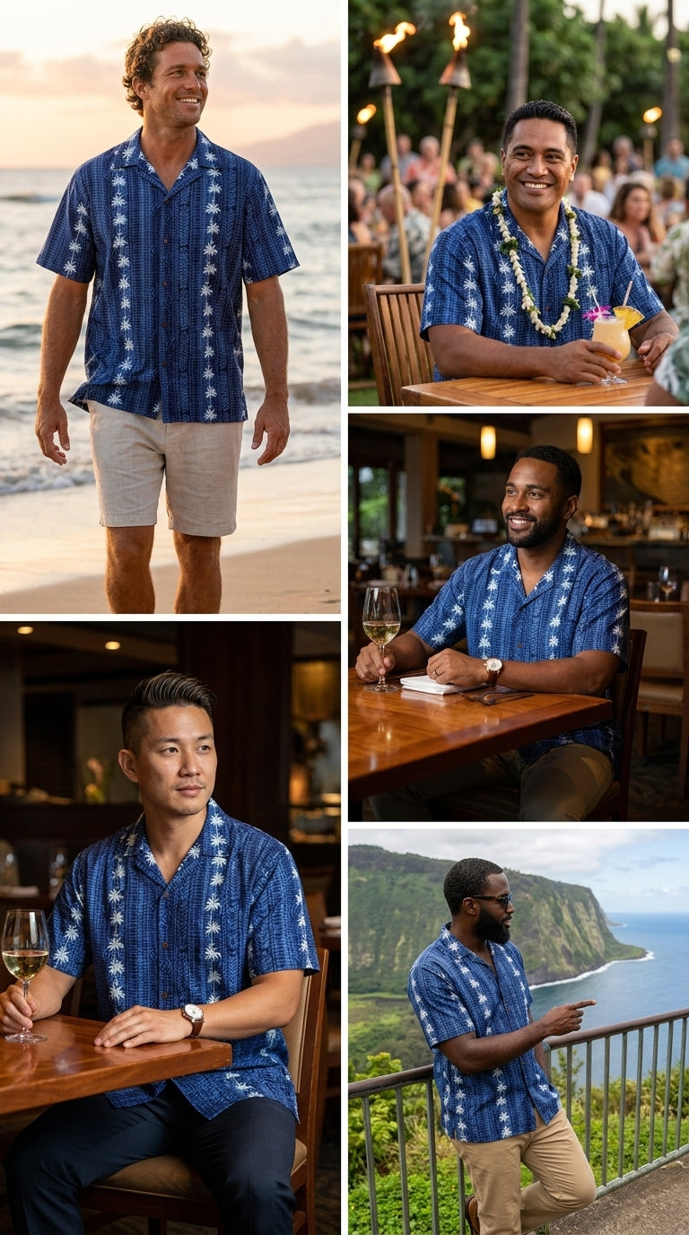 Palm Tree Panel Men's Shirt — Men's Cotton Shirts — Pacific Legend (view 7)