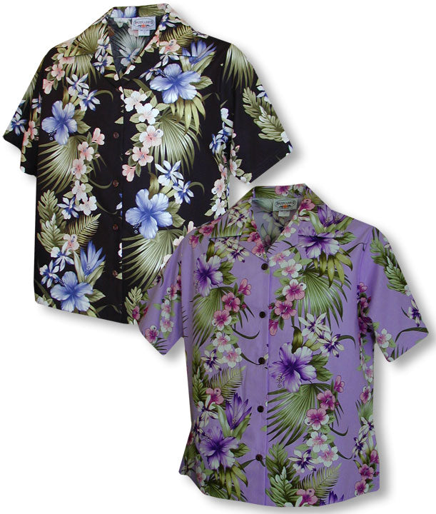 Tropical Flowers Panel Women's Shirt