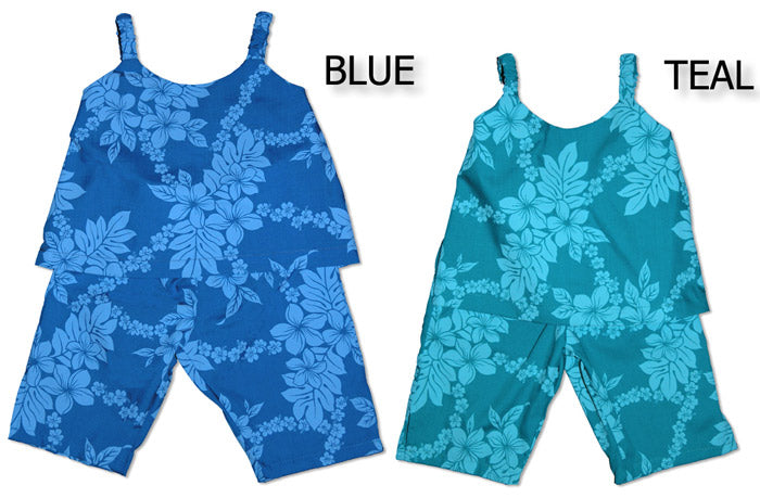 Tropical Garden Lei Girl's Capri Set