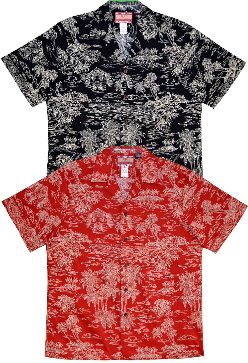 Woodcut Polynesian Island Men's Shirt