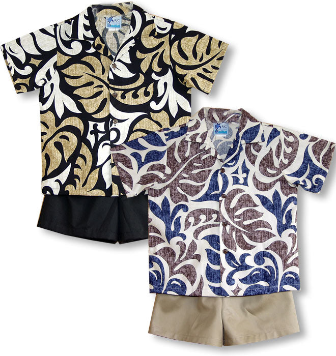 Tropical Leaf Monstera Boy's 2pc