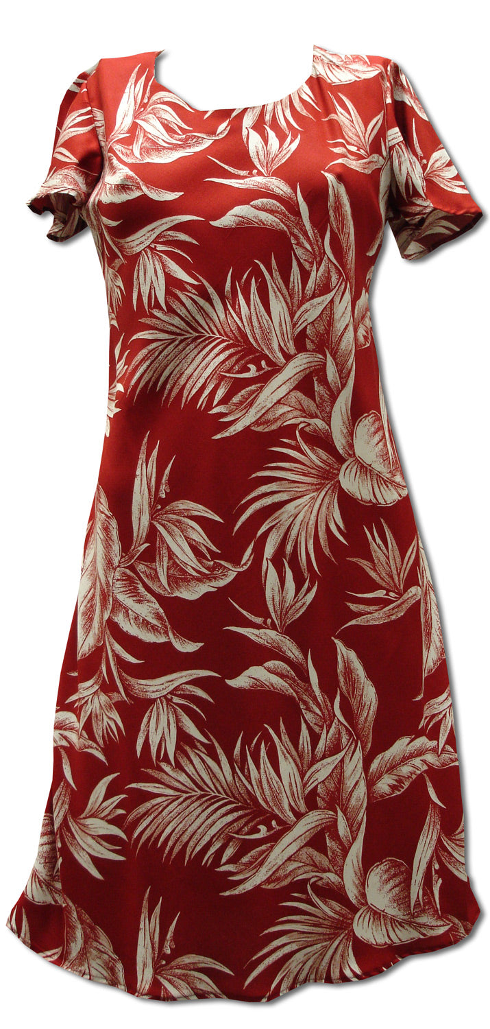 Tropical Paradise women's a line cap sleeve dress