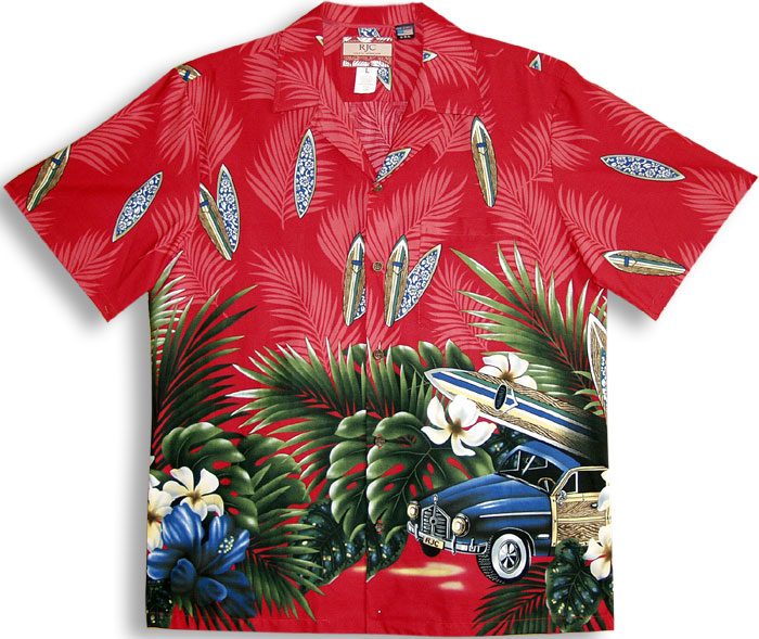 Tropical Surfboard Woodie Men's Shirt