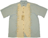 Tropical Trees Men's Embroidered Rayon Polyester Shirt