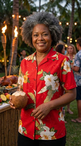 Tropical Hibiscus Women's Shirt — Women's Cotton Shirts — Paradise Found (view 4)