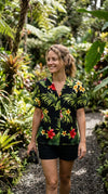 Tropical Summer HIbiscus Women's Hawaiian Camp Shirt