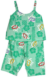 Turtle Hibiscus Girl's Pant Set