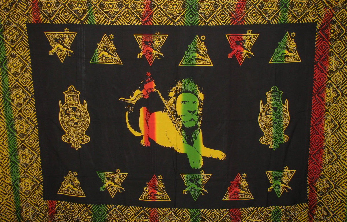 Lion of Judah Rasta Tie Dye Sarong Swimsuit Cover-Up