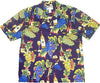 Grapes & Wine Bottle Men's vintage cotton aloha shirt