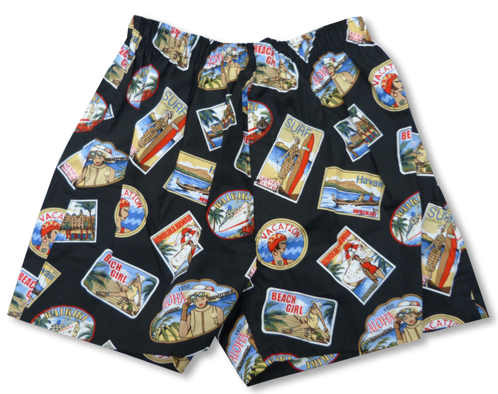 Waikiki Beach Uni-Sex Bamboo Boxer Shorts
