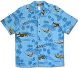 War Planes Over Hawaiian Islands men's shirt