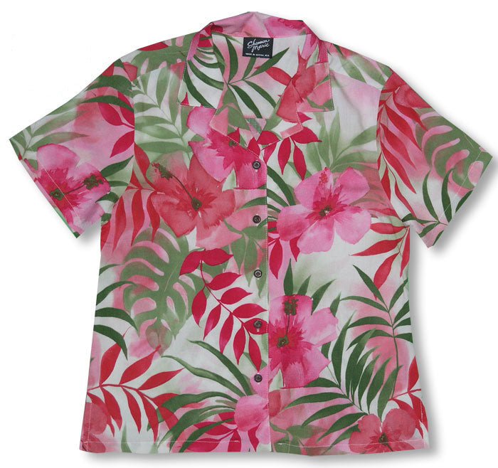 Watercolor Tropics Women's Camp Shirt