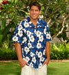 White Hibiscus Fern Men's Shirt