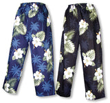 White Hibiscus Monstera Capri Pants
