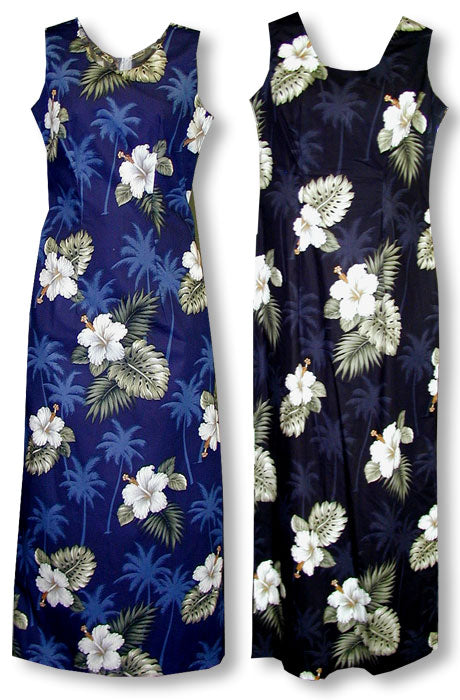White Hibiscus Monstera Slit Tank