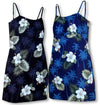 White Hibiscus Monstera Empire Dress