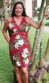 White Orchid Hibiscus Empire Criss Cross Halter