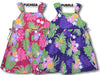 White Plumeria Pineapple girl's side tie dress
