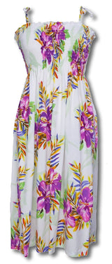 Wild Hibiscus Tube Top One Size Long Sundress