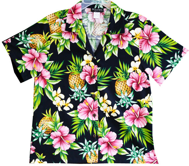 Pineapple Hibiscus Women's Camp Shirt