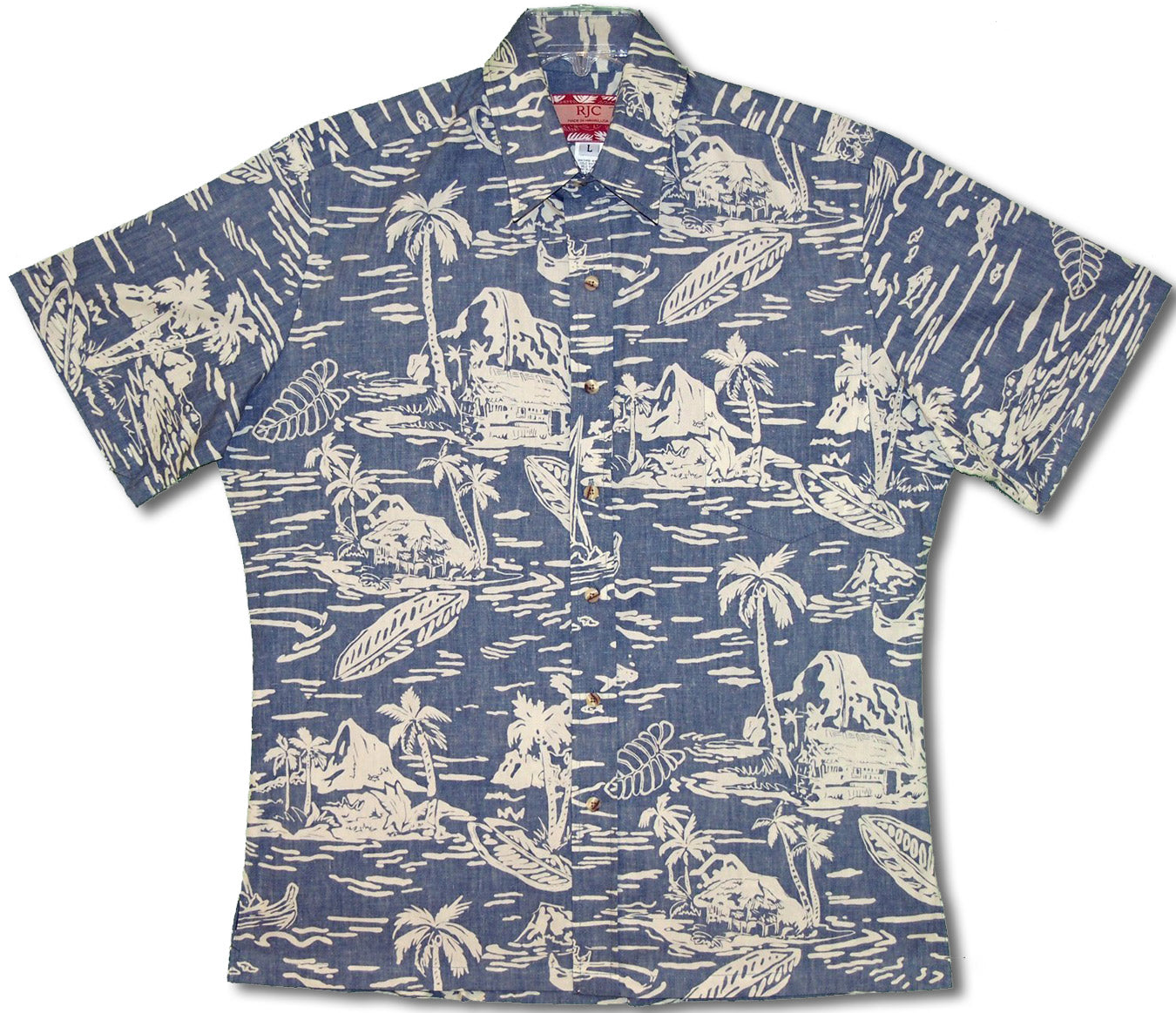 Woodcut Hawaiian Businessman's Reverse Shirt
