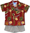 Plumeria Ukulele Surfboard Boy's 2pc