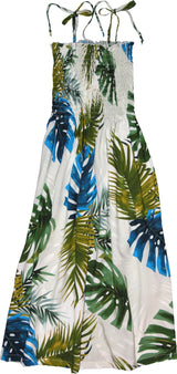 Monstera Fern Jungle Smocked Tube Dress — Women's Sun Dresses — MauiShirts (view 3)