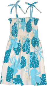 Monstera Season Girl's Smocked — Girls Dresses — MauiShirts