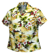 Diamond Head Ocean Waves women's fitted cotton — Women's Cotton Shirts — MauiShirts (view 5)