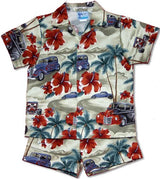 Hibiscus Drag Racers Boy's 2pc — Boys Cabana Sets — MauiShirts (view 5)