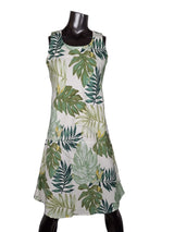 Monstera Leaves Women's Short Tank Flared Dress — Women's Tank Dresses — Paradise Found (view 3)