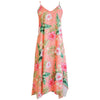 Soft Pink Hibiscus Scarf Hem Long Dress — Women's Long Dresses — RJC