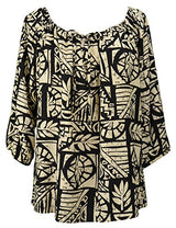 RJC Womens Woodcut Updown Staircase Peasant Blouse