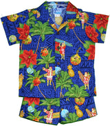 Custom Made - Christmas Tapa Santa Boy's 2pc — Boys Cabana Sets — MauiShirts (view 7)