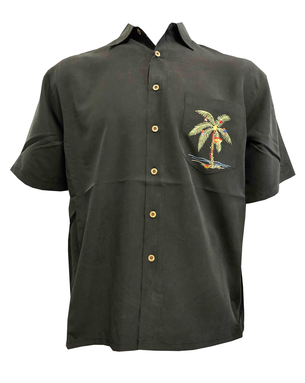 Santa in Paradise Embroidery with Pocket — Men's Embroidered Shirts — BAMBOO CAY