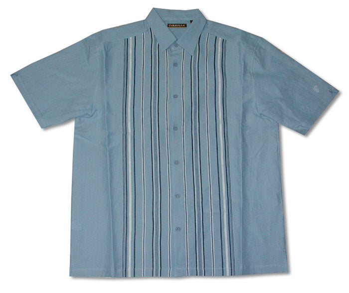 Blue & White Pin Stripe Men's Cubavera Linen Shirt