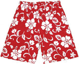 Classic Hibiscus Men's Elastic Waist 3-Pocket Cotton Shorts