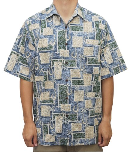 Fish Hooks Hawaiian Style Go Barefoot Cotton Aloha Shirt — Men's Cotton Shirts — Go Barefoot