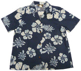 Old School Hibiscus Women's Hawaiian Camp Shirt