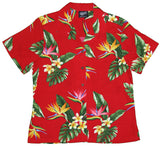 RJC Bird of Paradise Display Women's Hawaiian Camp Shirt – Rayon, Made in Hawaii