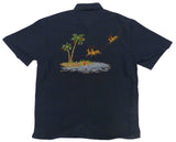 Flying Santa North Pole Men's Embroidered Shirt — Men's Embroidered Shirts — MauiShirts (view 3)